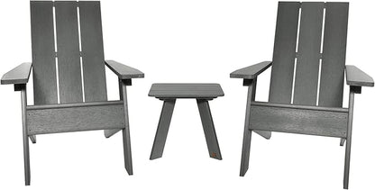 Highwood Italica Modern Adirondack 3pc Set, Coastal Teak