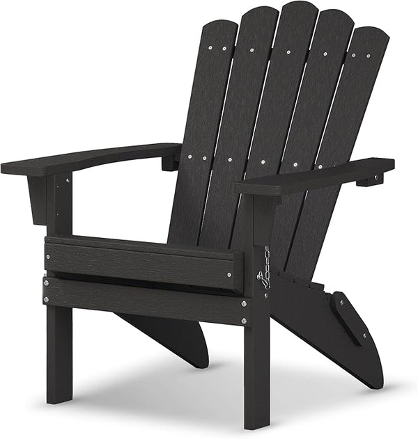 Adirondack Chairs, Folding Weather-Resistant Patio Chair with Wide Armrests & High Backrest, Fire Pit Chair for Garden - Photo 1