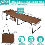 #WEJOY Folding Lounge Chair Outdoor, 5-Position Adjustable Sunbathing Tanning Chair with Shoulder Strap & Side Pocket - Photo 2