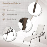 Giantex Patio Lounge Chair, Outdoor Chaise Lounge with 5 Adjustable Backrest, Sturdy Steel Frame, Sunbathing Recliner - Photo 5