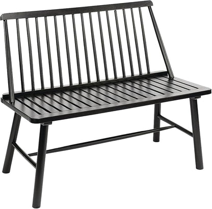 Jack Post 4 Feet Durable Hardwood Farmhouse Bench for Patio, Black (Open Box)
