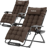 UDPATIO Oversized Zero Gravity Chair Set of 2, 29In XL Patio Reclining Chair with Cushion, Outdoor Folding Recliner - Photo 1