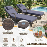 GarveeLife Outdoor Wicker Chaise Lounge Chair with Cushion, Metal Frame Patio Reclining Lounge Bed - Photo 7