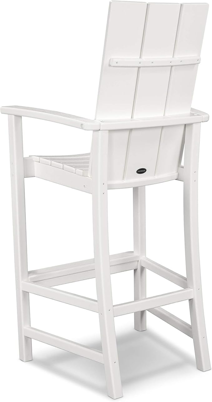 POLYWOOD® Modern Adirondack Bar Chair, White