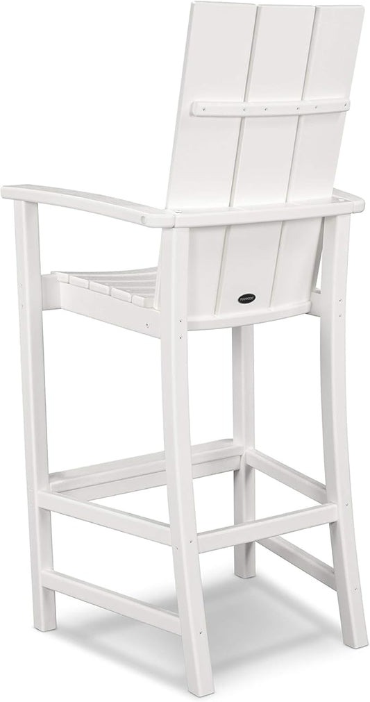 POLYWOOD® Modern Adirondack Bar Chair, White