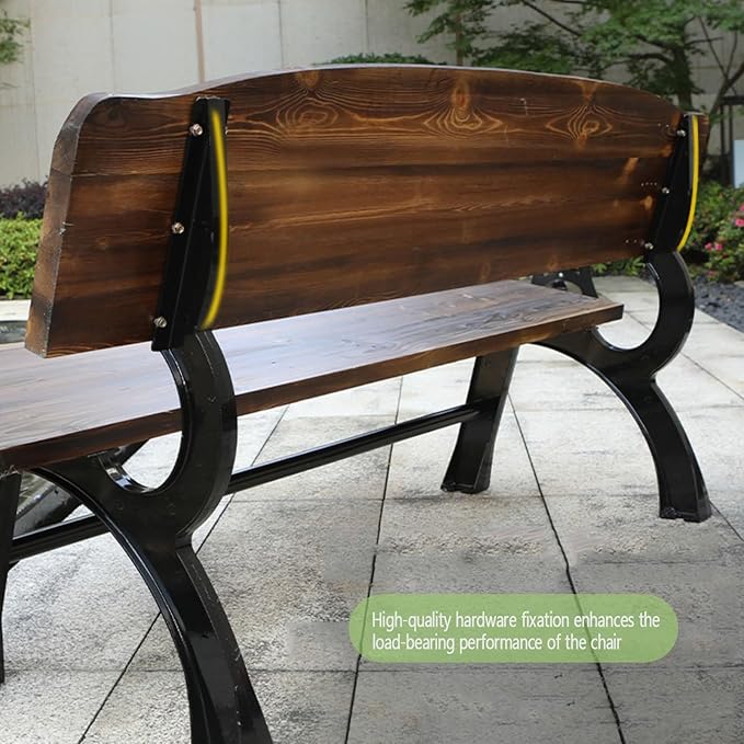 Outdoor Metal Garden Bench, 2-3 Person Loveseat Chair, Patio Furniture for Yard & Porch, Stylish Park Seating, Durable & Comfortable (120cm/27.3in)