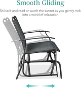 Best Choice Products 2-Person Outdoor Patio Swing Glider Steel Bench Loveseat Rocker for Deck, Porch w/Textilene Fabric - Photo 4