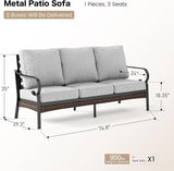 Metal Patio Furniture Sofa with 5.75" Extra Thick Cushion - Photo 2