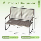 AECOJOY Outdoor Garden Bench, Weatherproof Wicker Outside Benches Clearance - Photo 3