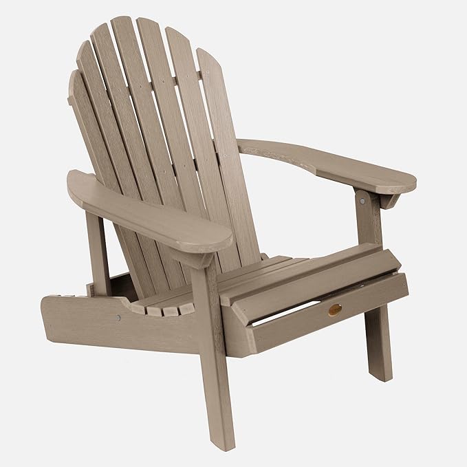 Highwood Hamilton Made in The USA Folding and Reclining Adirondack Chair, Adult Size, Woodland Brown