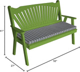 Furniture Barn USA Pine 4' Fanback Garden Bench, Lime Green - Photo 2