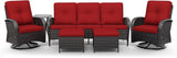 Joyside Wicker Patio Furniture Set, 6 Piece Outdoor Furniture Set with Thickened Cushions, High Back, Deep Seating - Photo 9