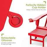 GREENVINES Adirondack-Chairs-with-Ottoman | Set of 4 | Folding | Retractable-Footrest | HDPE Plastic - Photo 4
