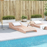 Douglas Fir Outdoor Chaise Lounge Brown 31.5 x 80.7 x 12.4 in Adjustable Back Recliner Folding Patio Sunbed for Garden - Photo 4