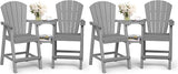 Ciokea Tall Adirondack Chairs Set of 4, HDPE Outdoor High Back Adirondack Chair with Double Connecting Tray - Photo 1