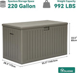YITAHOME 220 Gallon Double-Wall Deck Box with Divider & Side Handles, Outdoor Large Storage for Patio Furniture Cushions - Photo 6