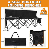 G GOOD GAIN Portable Soccer Bench - Team Bench Soccer 4 Seats with Bag, Sideline Folding Bench - Photo 2