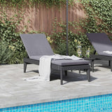 Adjustable Sun Lounger with Cushion, UV-Resistant Polypropylene Outdoor Chaise Lounge for Poolside Garden Patio - Photo 3