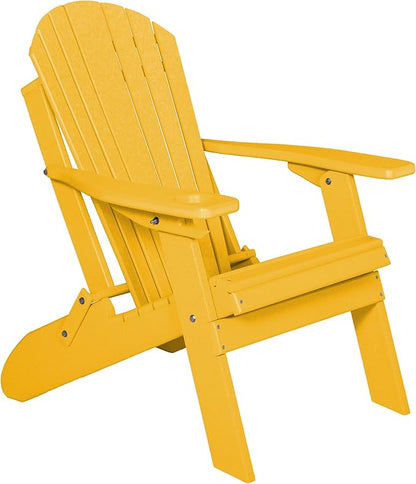 Furniture Barn USA Poly Folding Adirondack Chair, Lemon Yellow