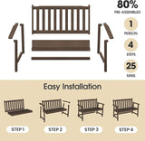 Ciokea 48" Outdoor Bench, HDPE Weatherproof Porch Bench, 2-Person Garden Benches with 550 Lbs - Photo 6
