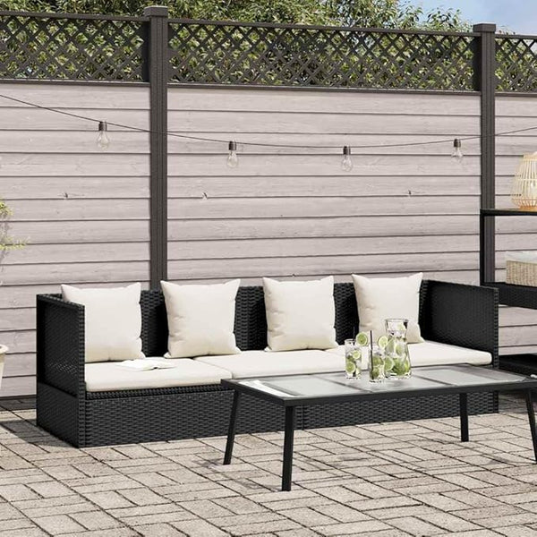 Poly Rattan Sunbed with Cushions - Photo 1