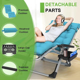 ZENPETIO 29In XL Zero Gravity Chair w/Cushion, Zero Gravity Recliner Lounge Chair for Indoor and Outdoor - Photo 4