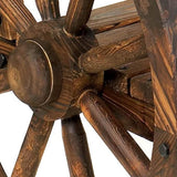 Zingz & Thingz Rustic American Old West Outdoor Home & Garden Wooden Wagon Wheel Bench, 42.25x21x31, Brown - Photo 3