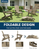 FOOWIN Folding Adirondack Chair Set of 8, HDPE Adirondack Chairs with Cup Holder - Photo 5