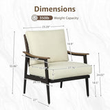 NATURAL EXPRESSIONS Patio Sofa Outdoor Furniture Metal Chair with Wicker Backrest & 6 Inches Cushion for Front, Porch - Photo 2