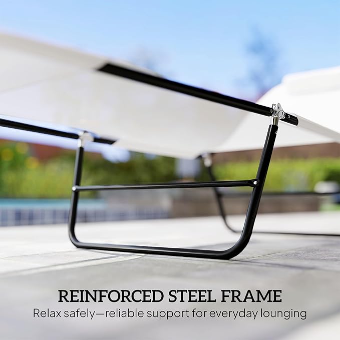 Outsunny Folding Chaise Lounge Chair, Pool Sun Tanning Chair, Outdoor Lounge Chair with Reclining Back - Photo 7