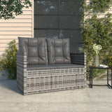 Patio Bench with Cushions Gray 41.3" Poly Rattan Deck Bench Outdoor Bench Garden Bench Porch Bench for patios, Gardens - Photo 2