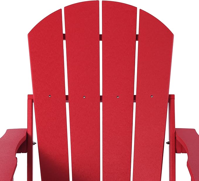 WestinTrends Malibu Folding Adjustable Adirondack Chair with Retractable Ottoman and Cup Holder, Red