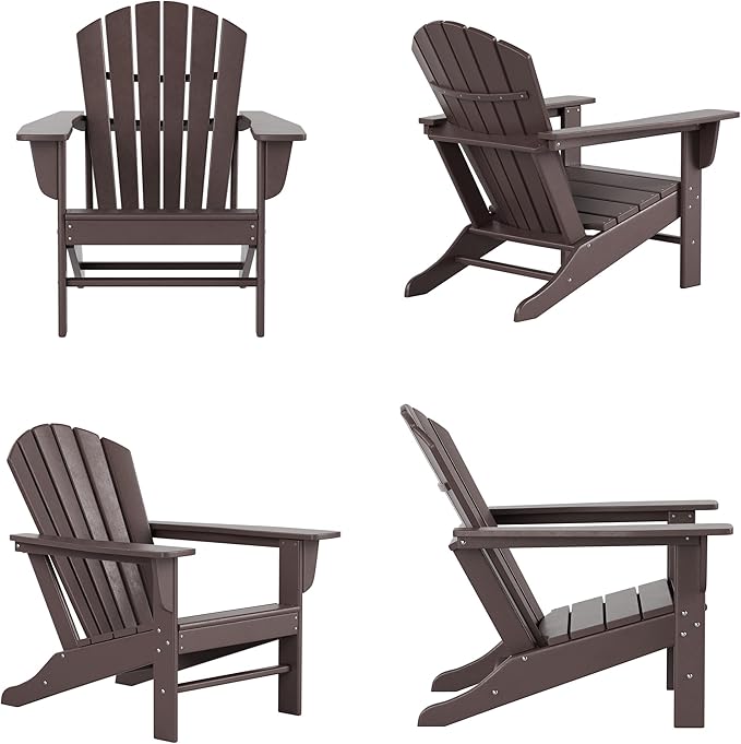 WestinTrends Dylan Outdoor Adirondack Chair (Set of 4), Dark Brown