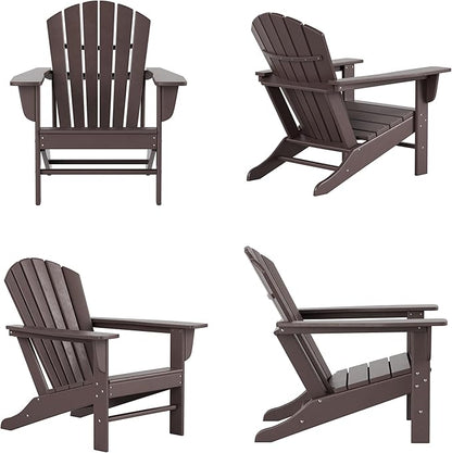 WestinTrends Dylan Outdoor Adirondack Chair (Set of 4), Dark Brown