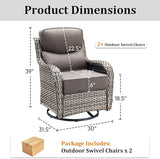 Luxury Patio Furniture Set with 6-inch Thick Cushion, High Back Outdoor Swivel Rocker Patio Chairs Set of 2 - Photo 7