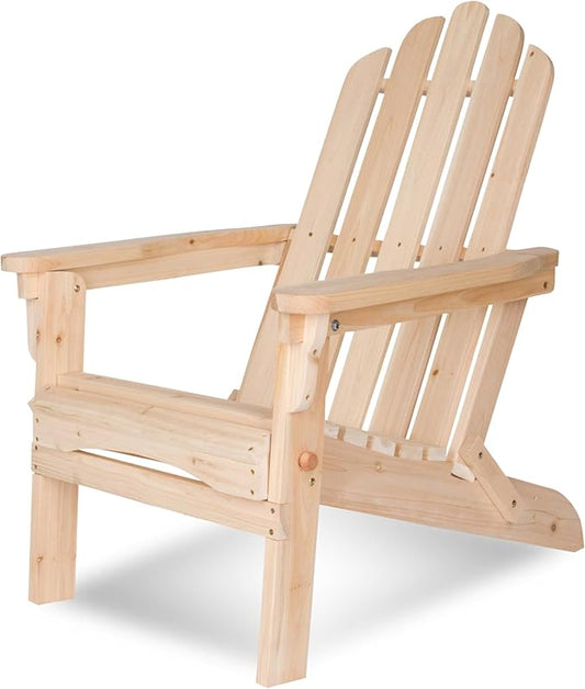 Shine Company Marina Adirondack Chair, Back & Seat Pre-Assembled, Natural