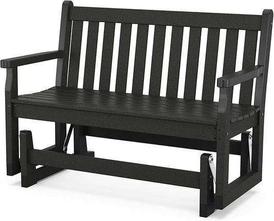 POLYWOOD TGG48BL Traditional Garden 48-Inch Glider, Black