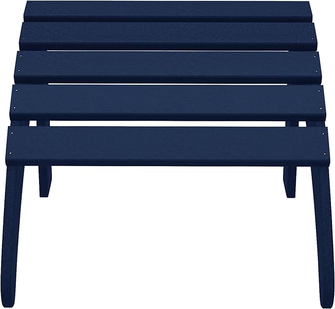 WestinTrends Outdoor Patio Adirondack Ottoman Foot Rest, All Weather Poly Lumber Foot Stool for Adirondack Chair, Widely Used for Outside Porch Pool Lawn Backyard, Navy Blue