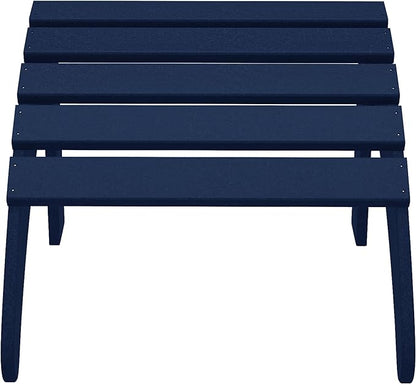WestinTrends Outdoor Patio Adirondack Ottoman Foot Rest, All Weather Poly Lumber Foot Stool for Adirondack Chair, Widely Used for Outside Porch Pool Lawn Backyard, Navy Blue