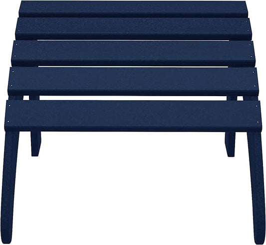 WestinTrends Outdoor Patio Adirondack Ottoman Foot Rest, All Weather Poly Lumber Foot Stool for Adirondack Chair, Widely Used for Outside Porch Pool Lawn Backyard, Navy Blue