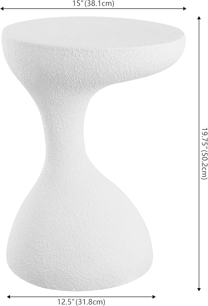 JONATHAN Y TBL1110C Boracay 19.75" Modern Minimalist Indoor/Outdoor Resin Drink Table, Pedestal, Contemporary, Mid-Century, Art Deco, Bohemian, Patio, Garden Room, Bathroom, Living Room, Frosted White