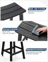 3 Piece Outdoor Bar Set, 42" Rectangular Pub Height High Top Bar Table & 2 Outdoor Bar Stools for Patio, Garden - Photo 8