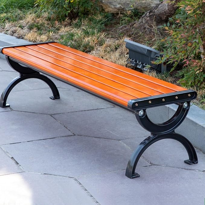 SEIFE Frame Outdoor Bench Patio Bench，Leisure Chair Garden Bench,Outdoor Benches,2-Person Garden Benches,Cast Aluminum Chair Feet,for Lawn Yard Porch Work Entryway(180cm/71in)