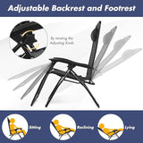 Tangkula 3 Pieces Outdoor Zero Gravity Chair Set, Folding Reclining Lounge Chair with Adjustable Backrest, Head Pillow - Photo 3