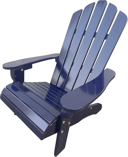 ROSE BLOOM Kids Adirondack Chair, Solid Wood Outdoor Patio Weather Resistant Chair for Children, Classic seat for Deck, Garden, Backyard, Porch and Lawn (Navy Blue)