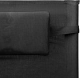 Black Textilene Sun Chaise Lounge Chair 24.4" W x 58.7" L x 34.6" H Foldable Poolside Outdoor Recliner with Side Pocket - Photo 7