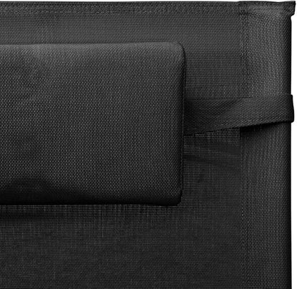 Folding Zero Gravity Chaise Lounge 24.4"x58.7"x34.6", Black Steel Frame, Textilene Fabric, Outdoor Sun Lounger for Patio, Pool, Garden, Camping
