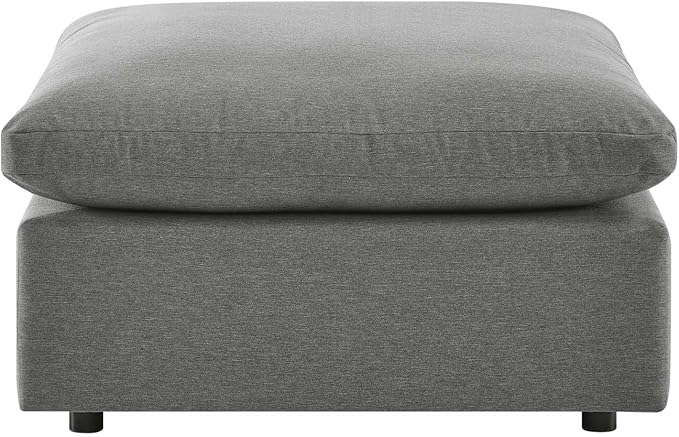 Modway Commix Outdoor Patio Overstuffed Sectional Sofa Ottoman in Charcoal - Photo 4