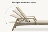 PURPLE LEAF 3-Piece Patio Chaise Lounge Set with Market Umbrella Adjustable Outdoor Recliners for Pool - Photo 5