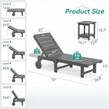 Outdoor Chaise Lounge Chairs with Table, 3-Piece, 26.8” Super Wide Lounge Chair Outdoor - Photo 7